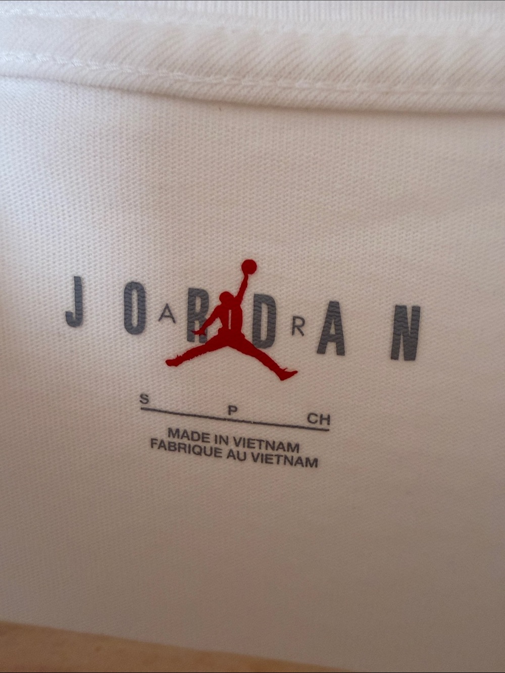 Jordan Cream Short Sleeve Crewneck T-Shirt with Subtle Logo - Picture 4 of 4